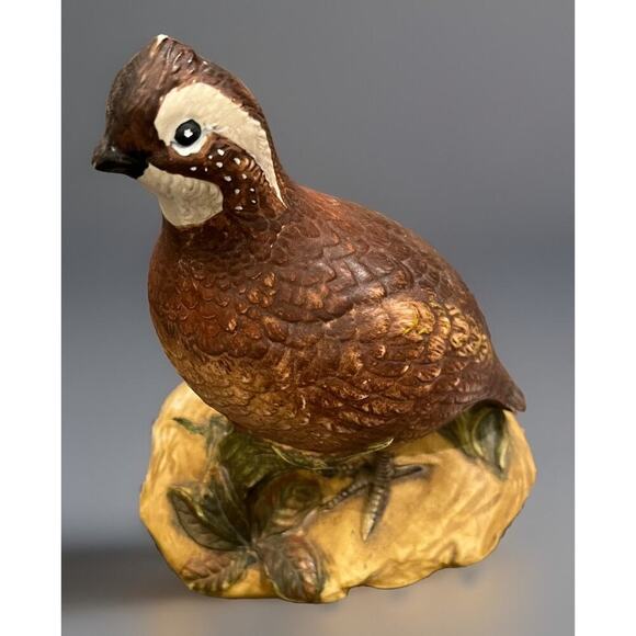 VTG Quail Set 8.5" Holland Mold Pottery Hand Painted Ceramic Art Birds Glass - Picture 8 of 8